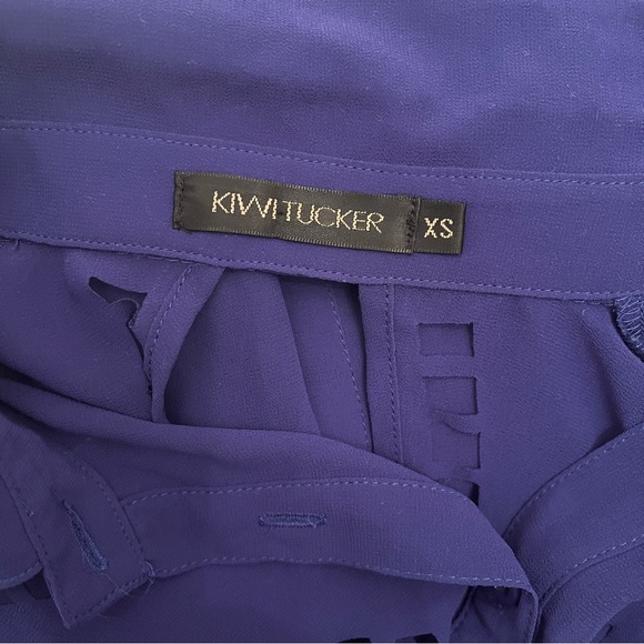 LF Kiwi Tucker Blue Western Laser Cutout Button Down Blouse - Picture 7 of 7